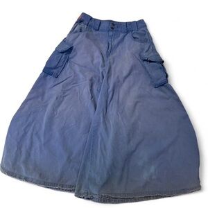 Rare Vintage 90s Auraze for Beau Baker Blue Super Wide-Leg Cargo Raver Pants
